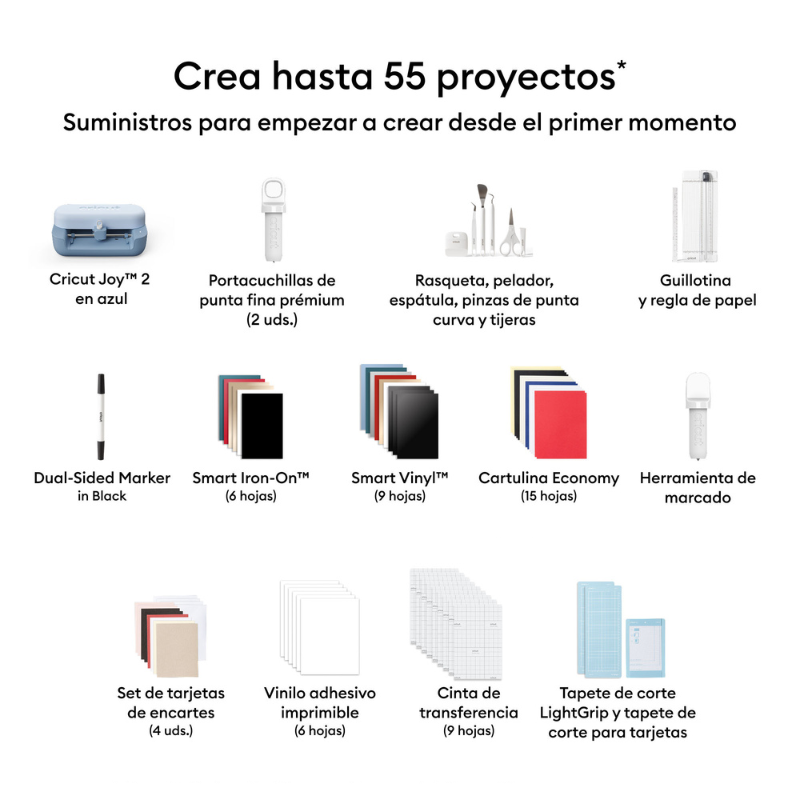PLOTTER DE CORTE CRICUT JOY 2 KIT DELUXE AZUL - HERRAMIENTAS Y MATERIALES - 2