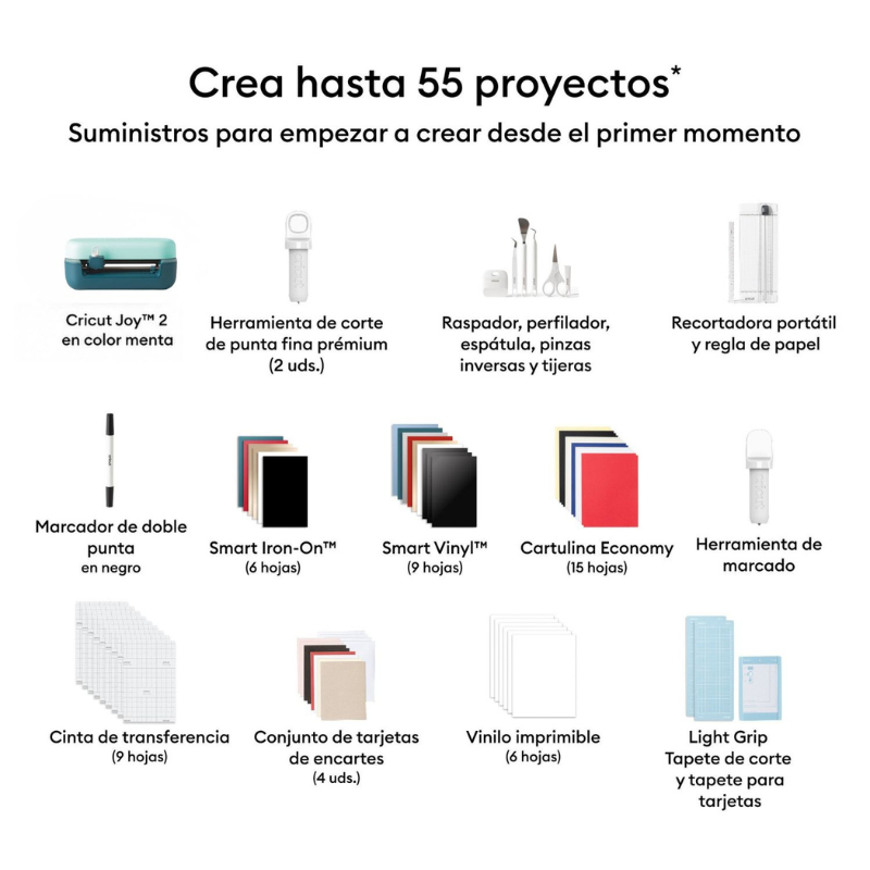PLOTTER DE CORTE CRICUT JOY 2 KIT DELUXE MENTA - HERRAMIENTAS Y MATERIALES - 2
