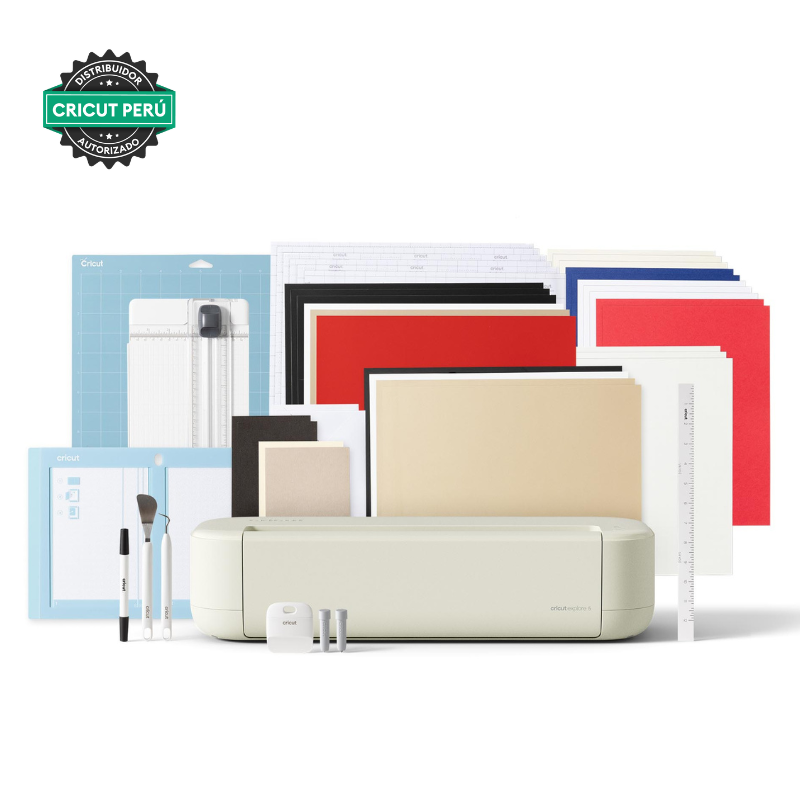 PLOTTER DE CORTE CRICUT EXPLORE 5 KIT ESSENTIAL PERLA - HERRAMIENTAS Y MATERIALES - 1