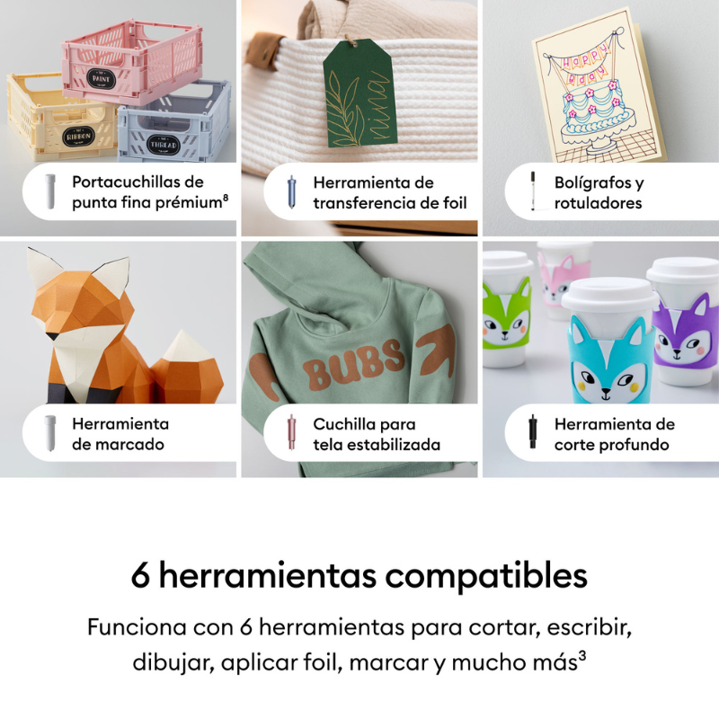PLOTTER DE CORTE CRICUT EXPLORE 5 KIT ESSENTIAL PERLA - HERRAMIENTAS Y MATERIALES - 4