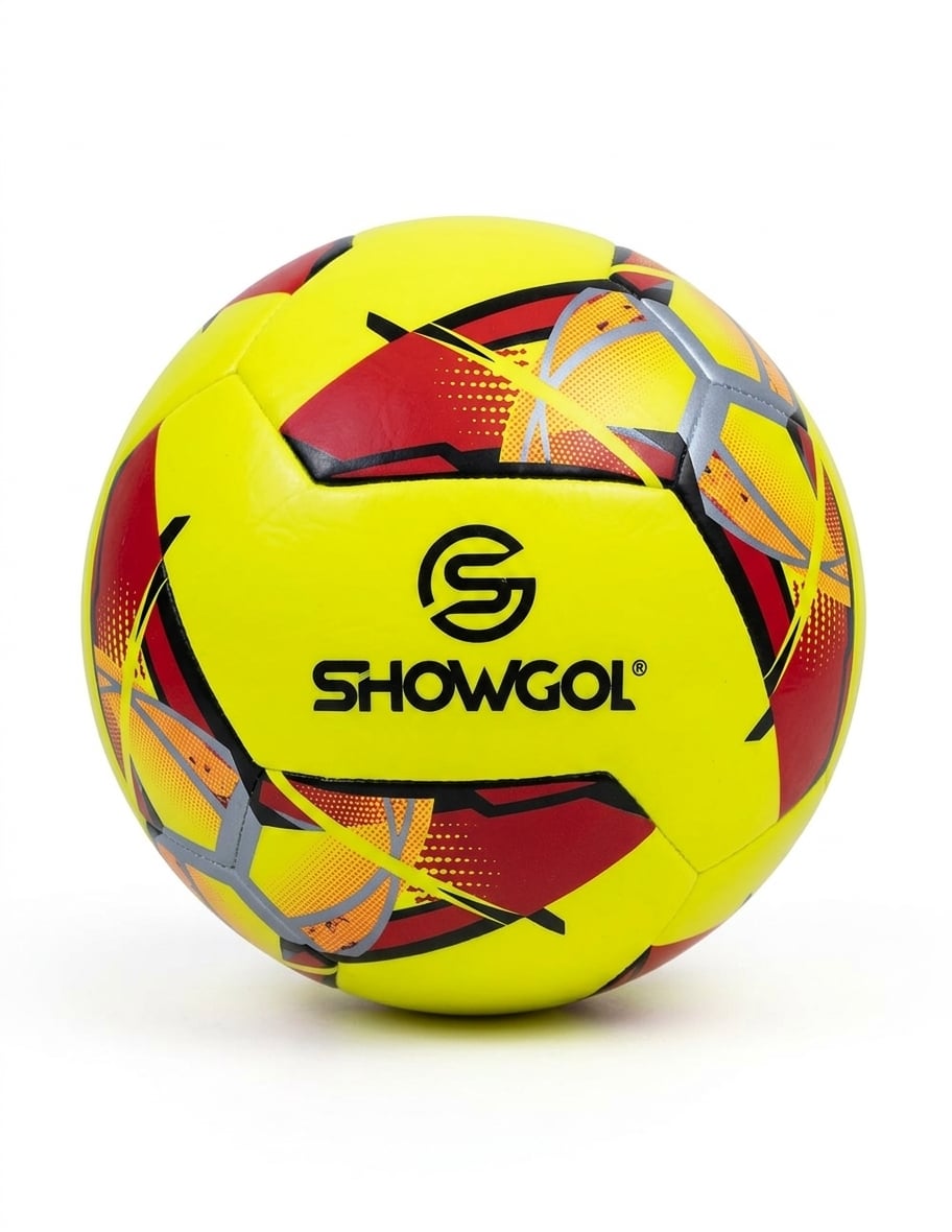 PELOTA DE FUTBOL TPU COSIDO SHOWGOL AMARILLO CON ROJO - 1