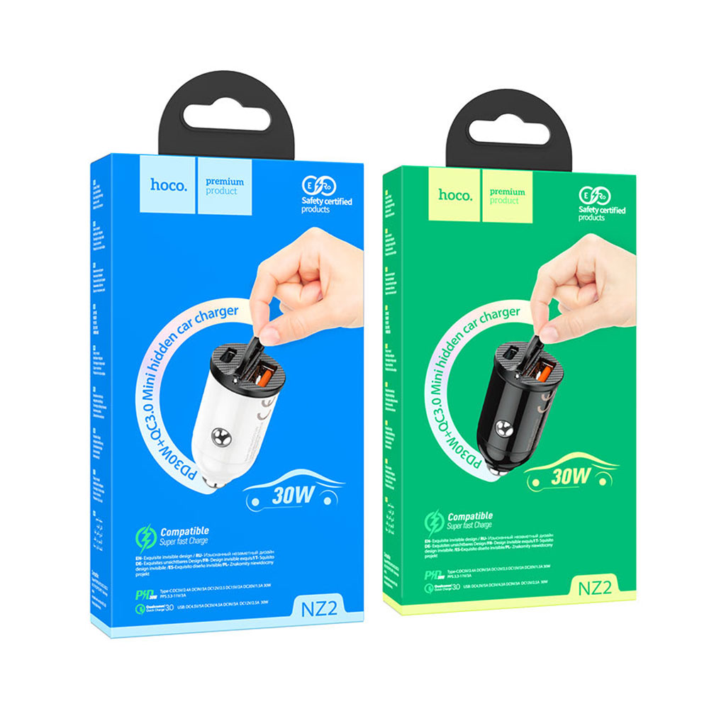 Nz2 CARGADOR SET USB A TIPO C HOCO NZ2 30W CARGA RÁPIDA BLANCO DE CALIDAD