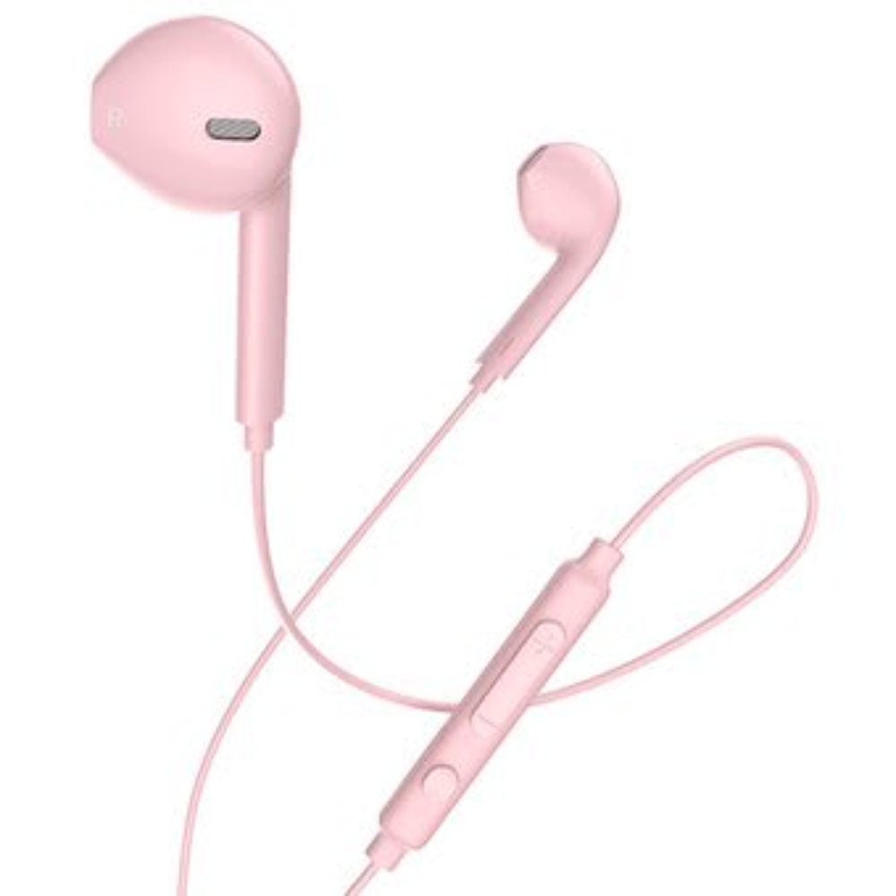 AUDÍFONOS HOCO IN-EAR M55 CON MICRÓFONO ALÁMBRICO 12M ROSADO DE CALIDAD - 1