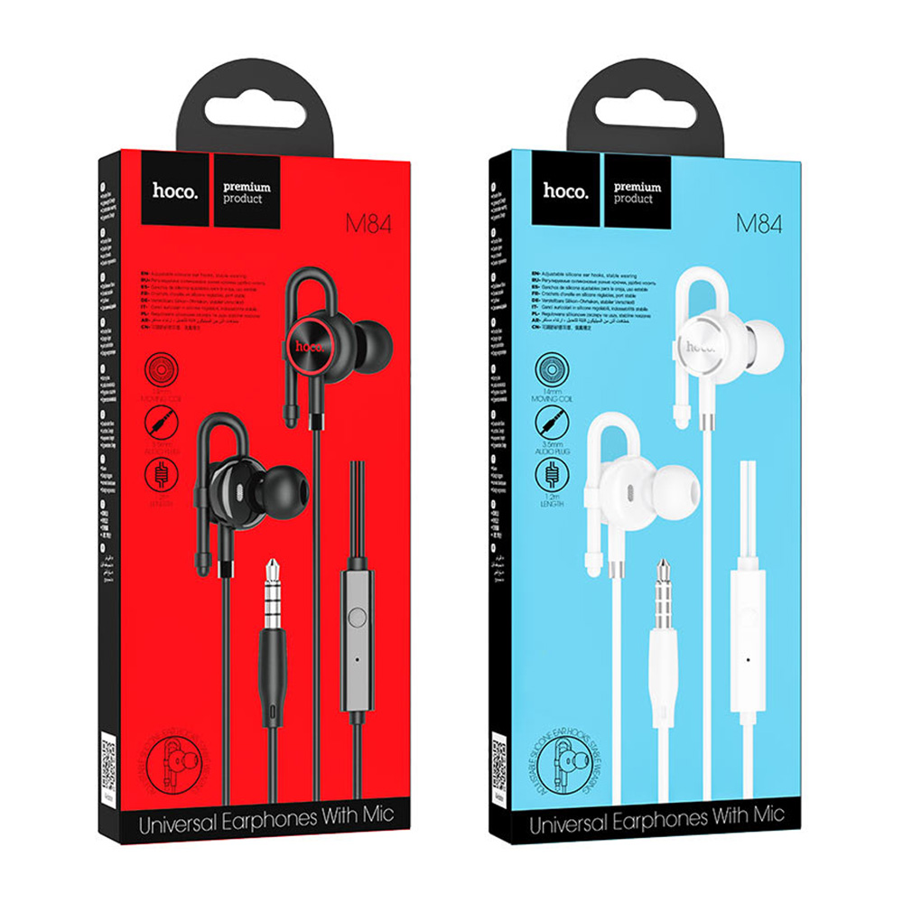 AUDÍFONOS HOCO IN-EAR M84 CON MICRÓFONO ALÁMBRICO 12M BLANCO DE CALIDAD - 2