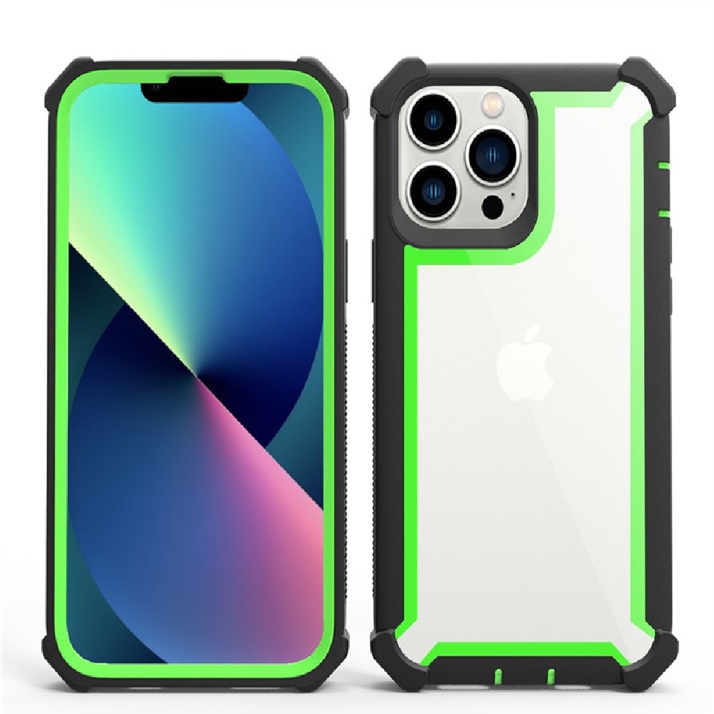 FUNDA CASE PARA IPHONE 14 BUMPER ANTISHOCK VERDE RESISTENTE ANTIGOLPE - 1
