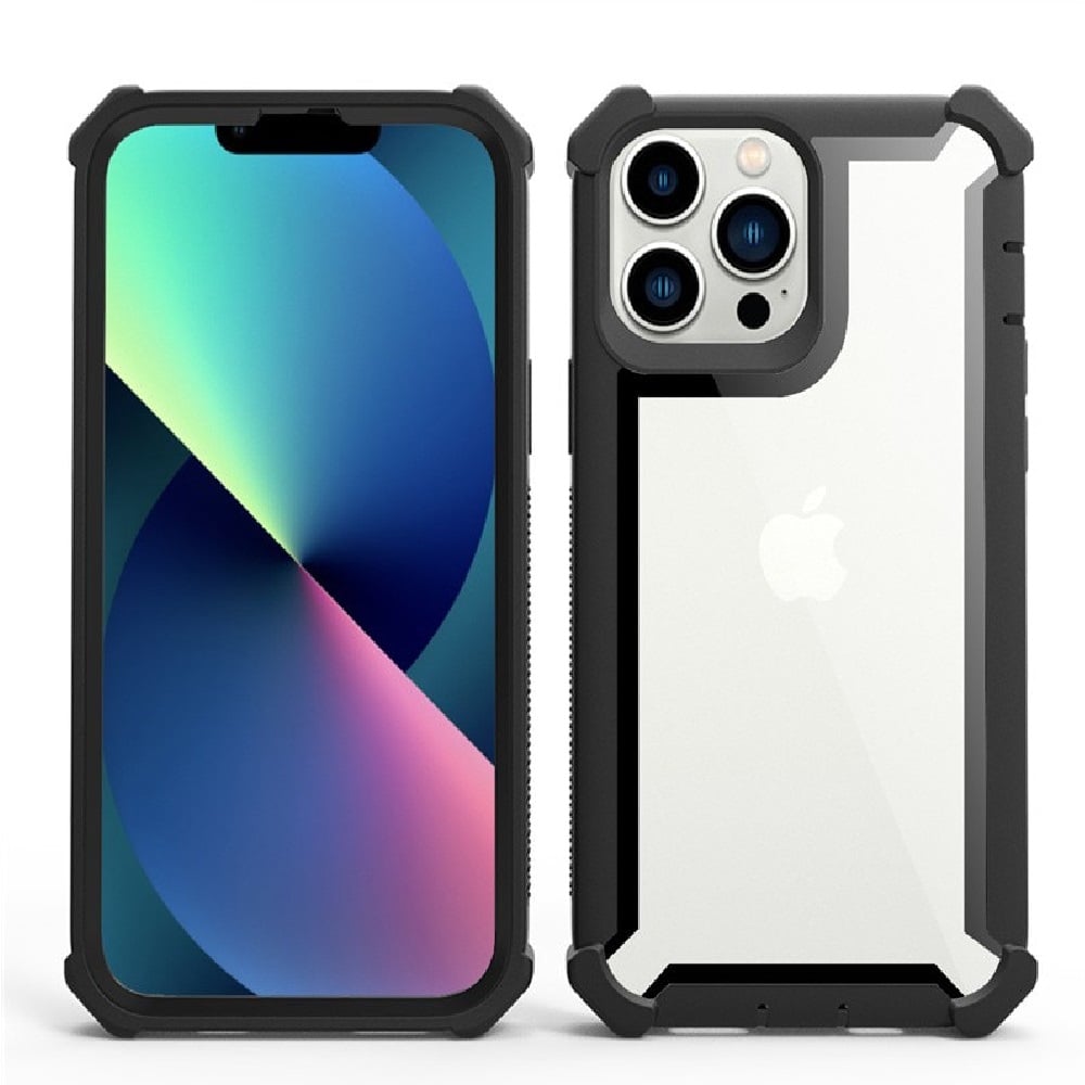 FUNDA CASE PARA IPHONE 14 PRO BUMPER ANTISHOCK GRIS ANTIGOLPE - 1