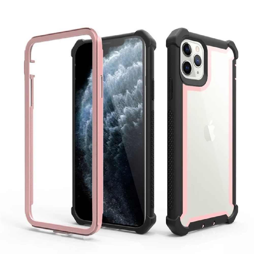 FUNDA CASE PARA IPHONE 13 PRO MAX BUMPER ANTISHOCK ROSADO ANTIGOLPE - 1