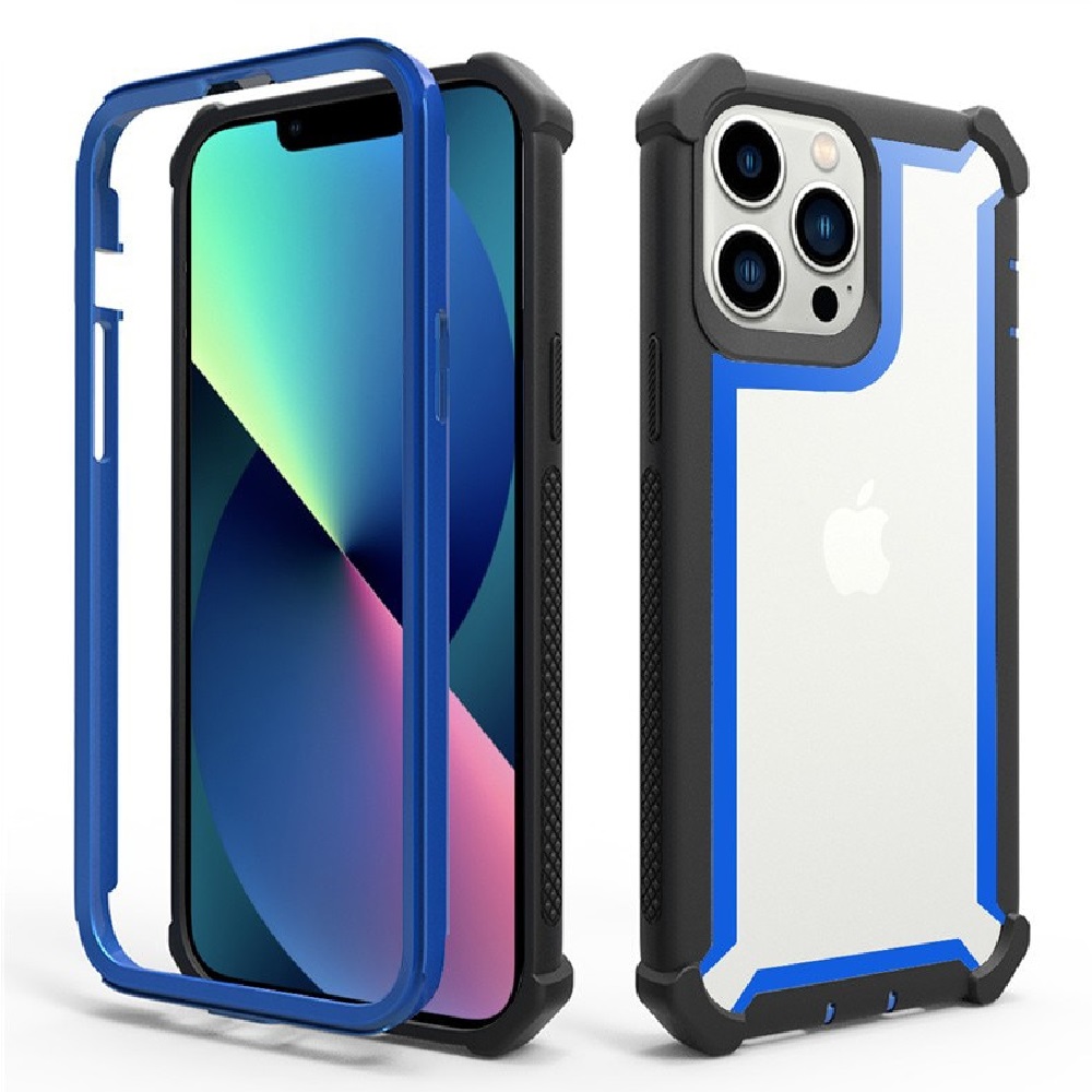 FUNDA CASE PARA IPHONE 14 PLUS BUMPER ANTISHOCK AZUL ANTIGOLPE - 1