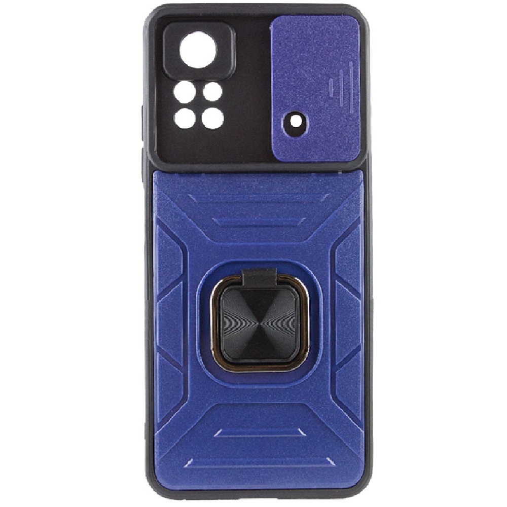 FUNDA CASE PARA XIAOMI POCO X4 PRO 5G ROBOT AZUL CON ARO ANTISHOCK - 1