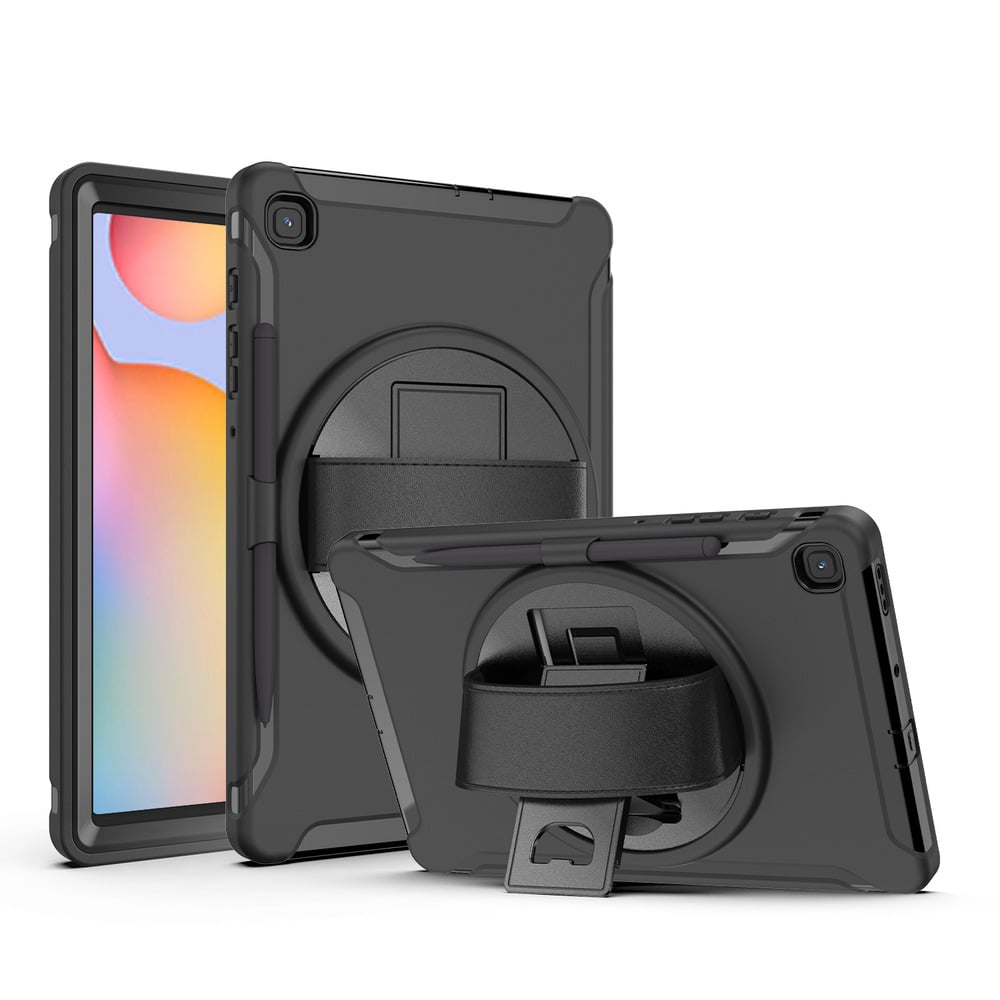 FUNDA PARA SAMSUNG A7 LITE 8.7' NEGRA GIRATORIO + PARANTE ANTISHOCK - 1
