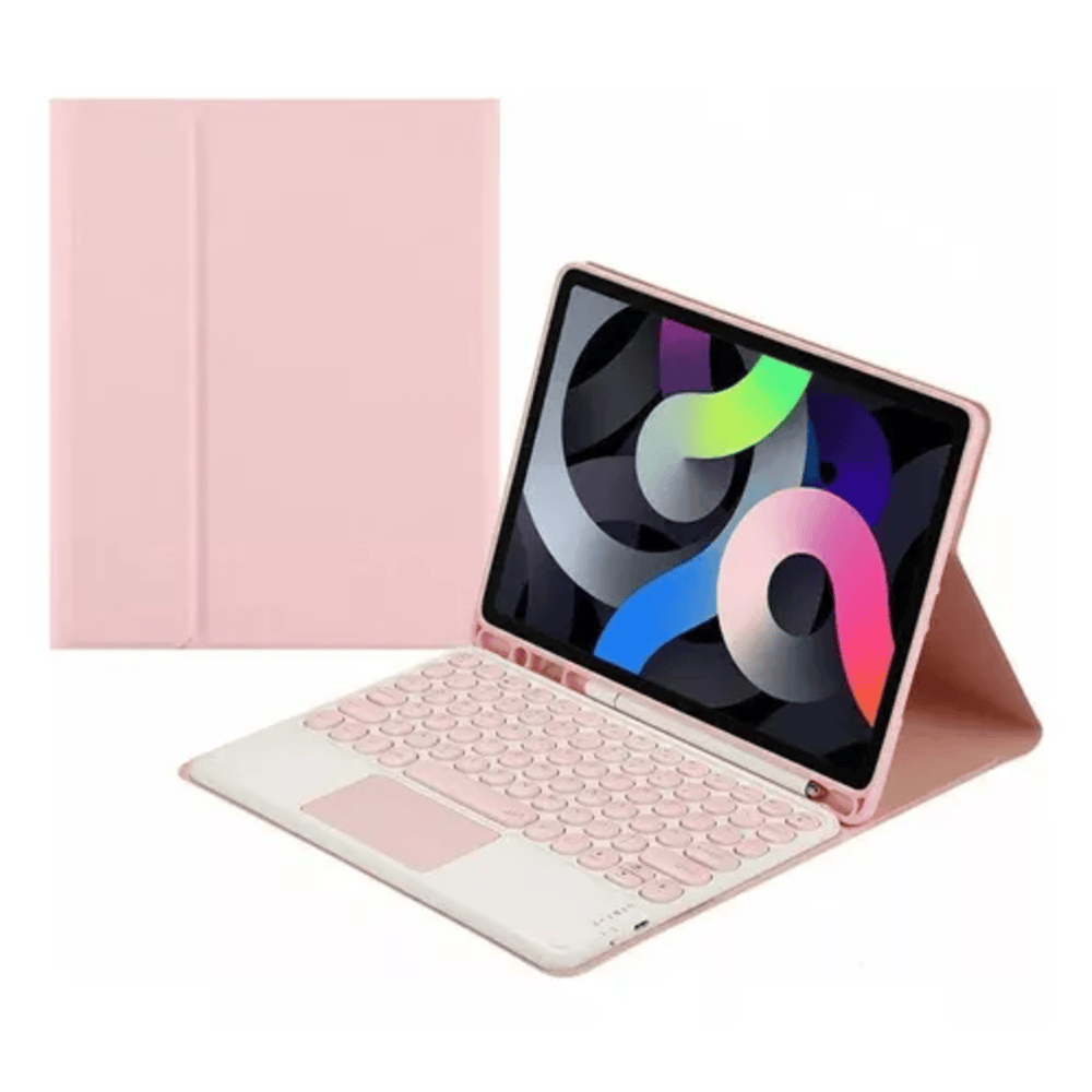 FUNDA CON TECLADO TOUCH PARA SAMSUNG TAB A9 PLUS ROSA RESISTENTE - 1