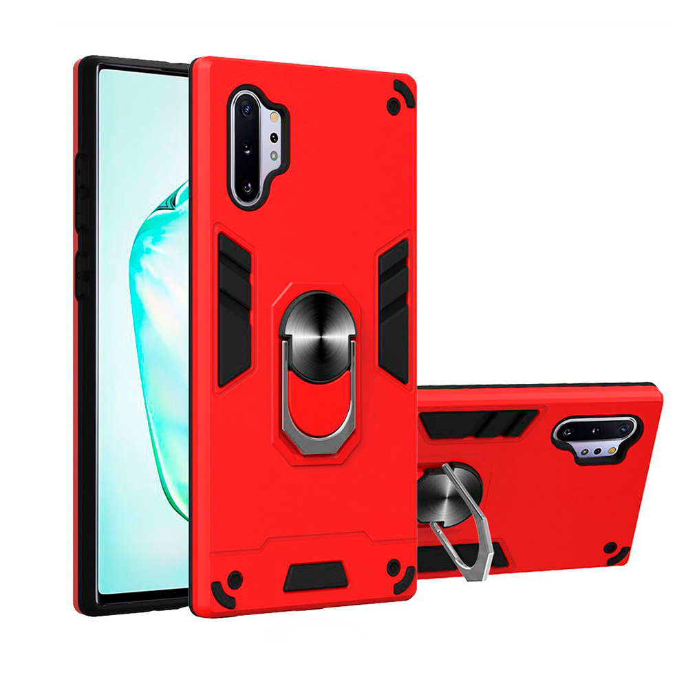 FUNDA PARA XIAOMI POCO X6 PRO ANILLO METÁLICO ANTISHOCK ROJO - 1