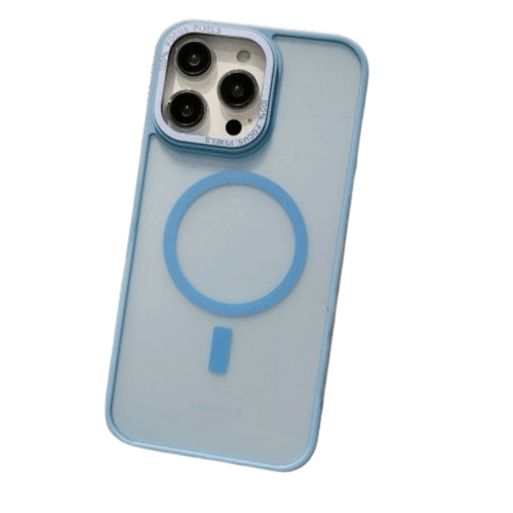 FUNDA PARA IPHONE 15 PRO MAGSAFE AHUMADO MATE CELESTE - 1