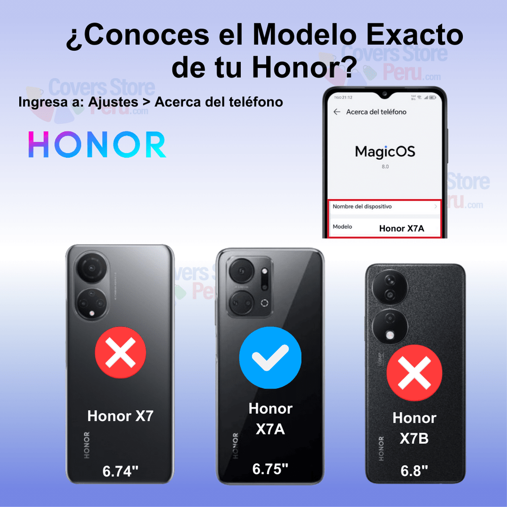FUNDA PARA HONOR X7A AHUMADO CON ANILLO AZUL ANTISHOCK - 2