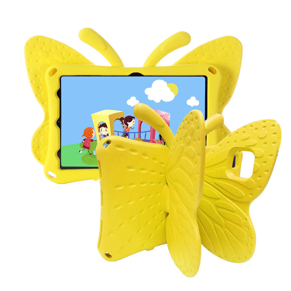 FUNDA PARA IPAD 9NA GEN 10.2' DE GOMA MARIPOSA AMARILLO - 1