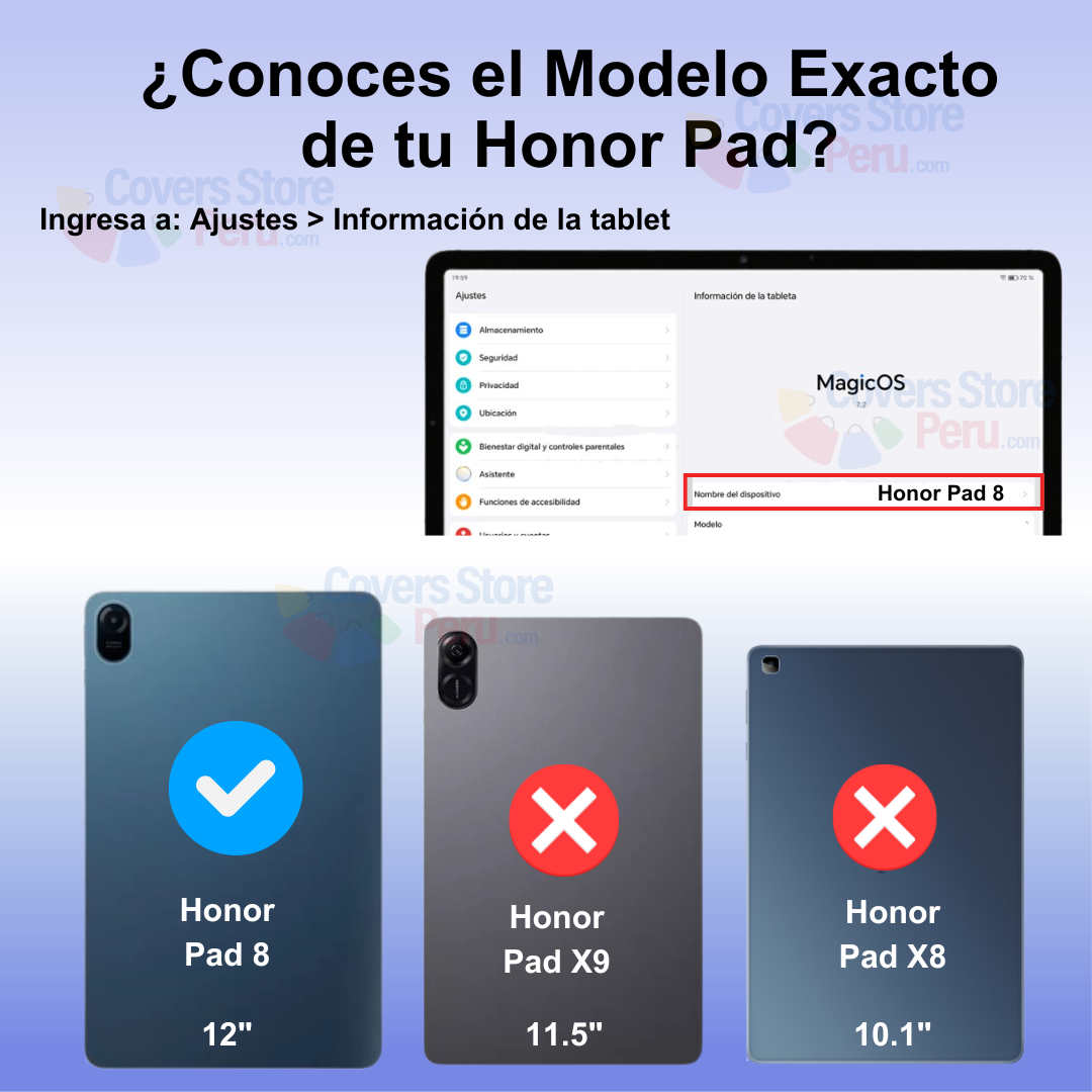 FUNDA PARA HONOR PAD 8 12' - SILICONA SOFT ANTISHOCK NEGRA - 4