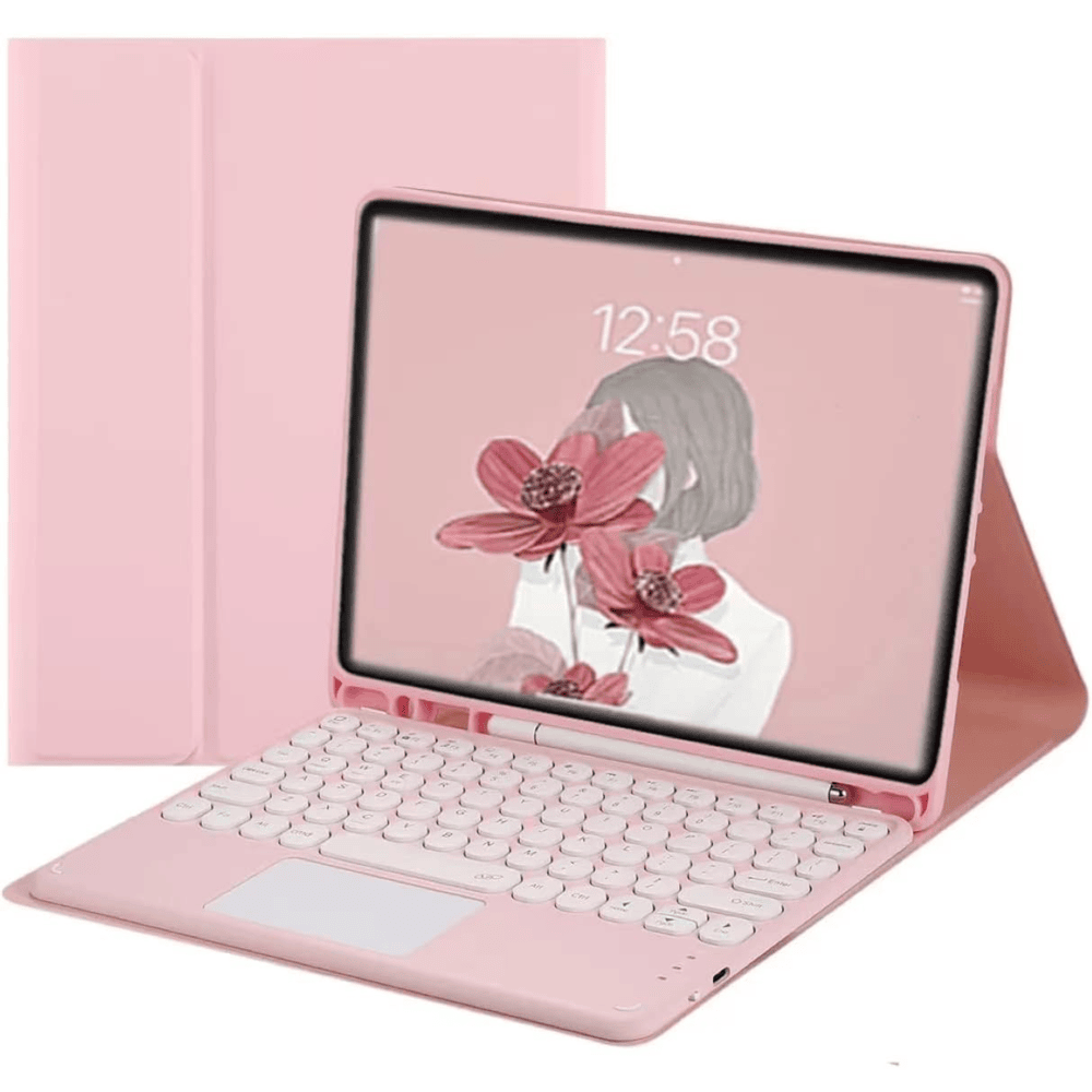 FUNDA CON TECLADO TOUCH PARA HONOR PAD X9 11.5' ROSA RESISTENTE - 1