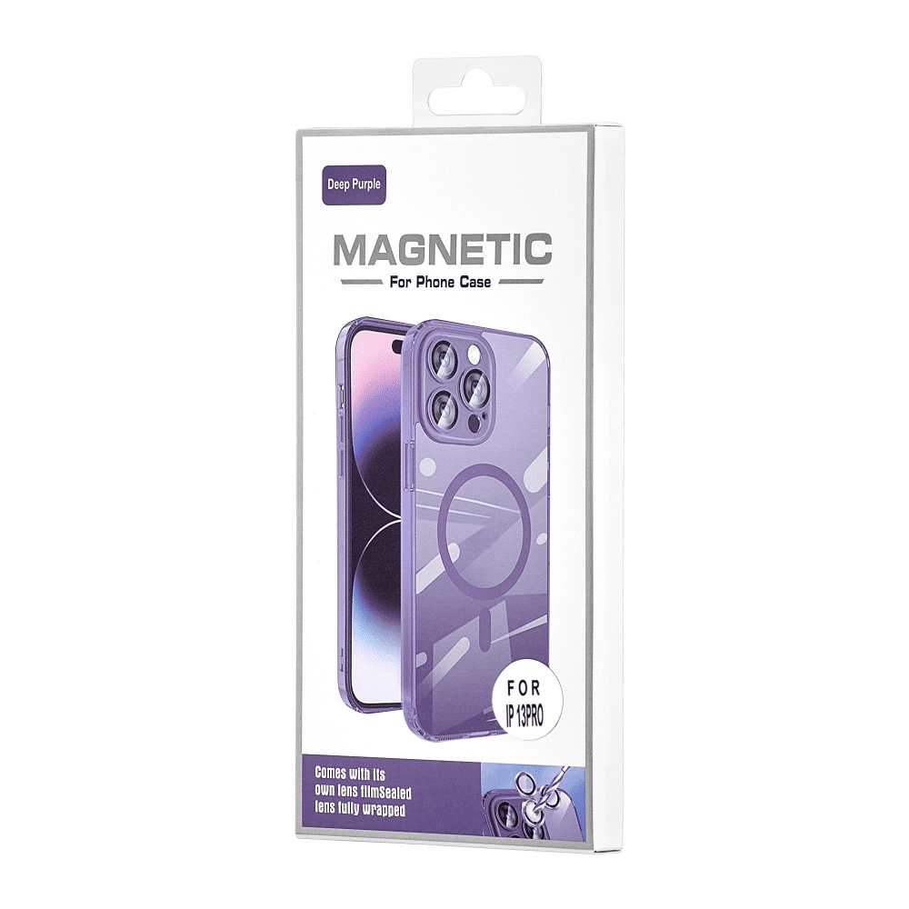 FUNDA PARA IPHONE 11 PRO MAGSAFE TRANSPARENTE MORADO PROTECTOR CAM - 1