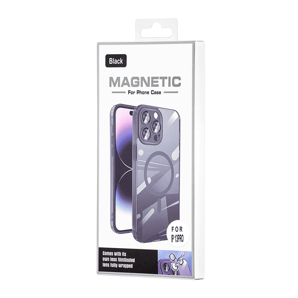FUNDA PARA IPHONE 15 PRO MAGSAFE TRANSPARENTE NEGRO PROTECTOR CAM - 1