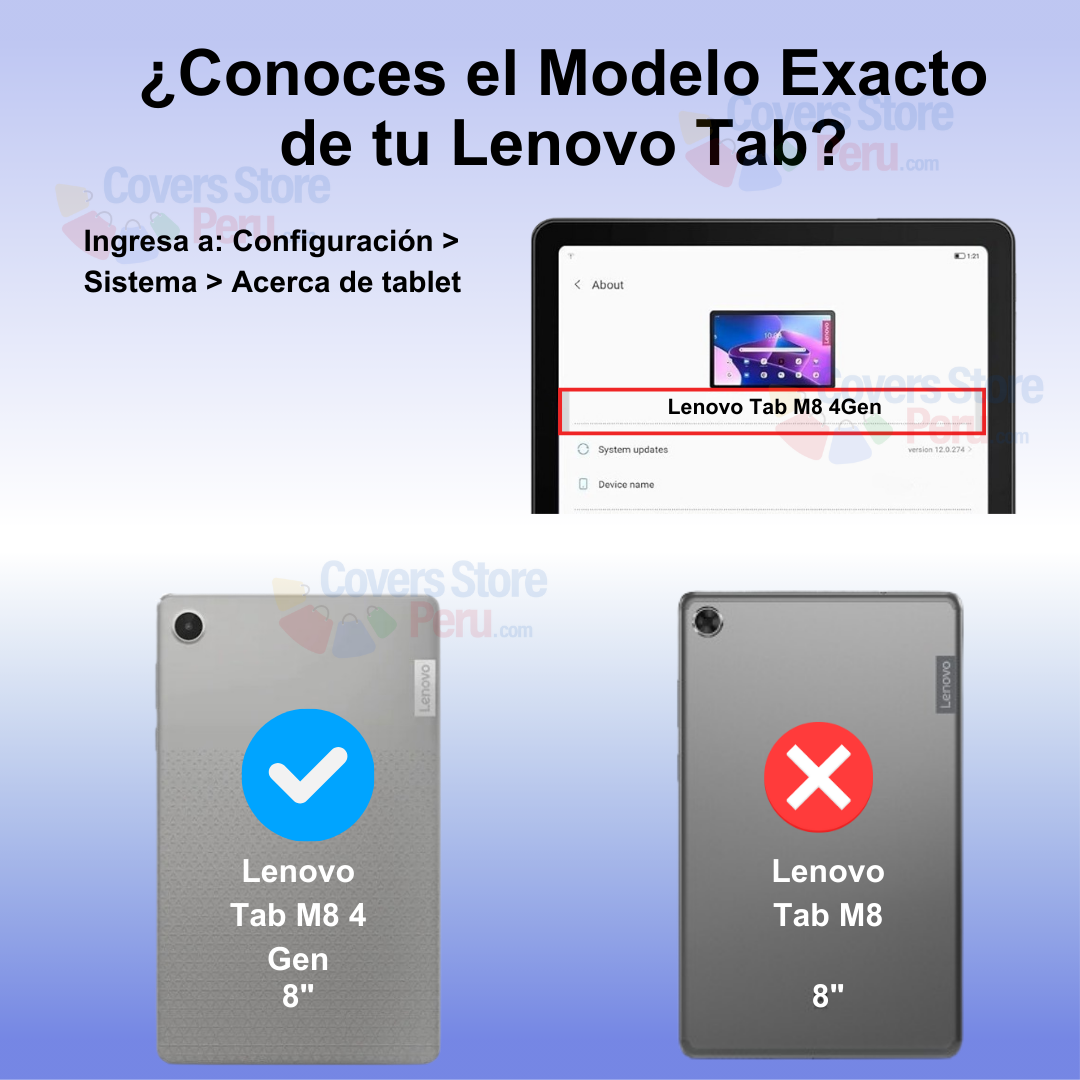 FUNDA PARA LENOVO TAB M8 4TA GEN 8' - SILICONA SOFT ANTISHOCK CELESTE - 2