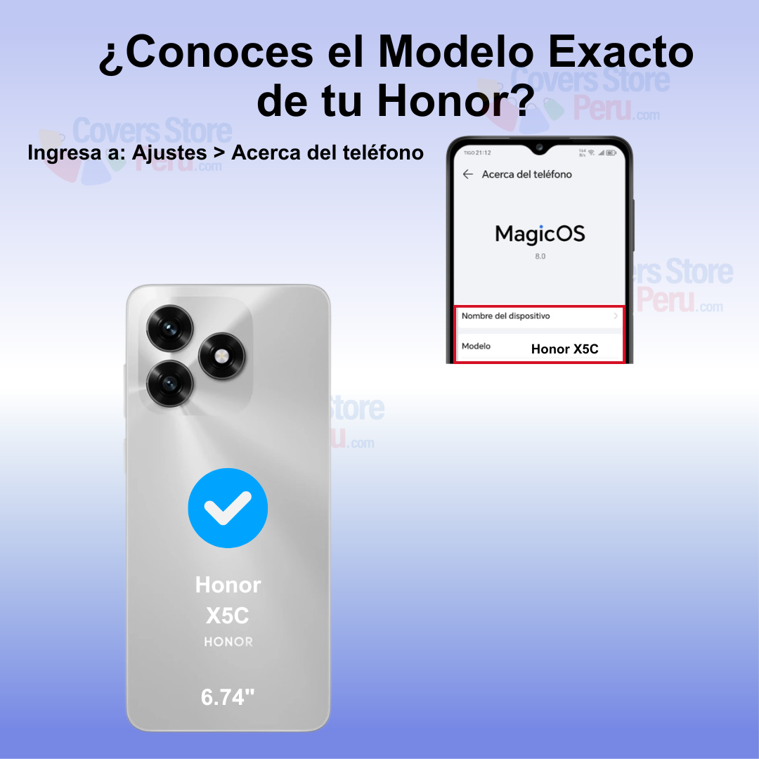 FUNDA PARA HONOR X5C SOFT FEELING AZUL RESISTENTE - 2