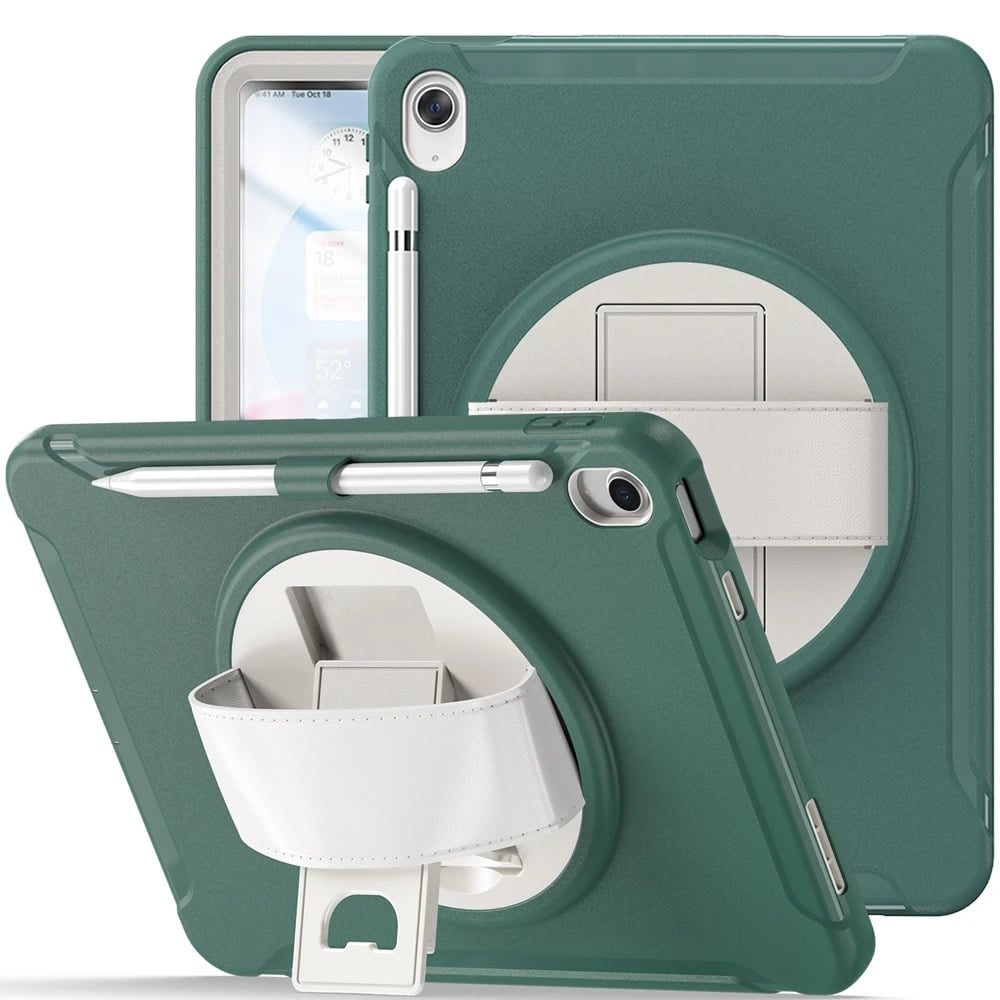 FUNDA PARA IPAD MINI A17 PRO ARMOR GIRATORIO + PARANTE VERDE - 1