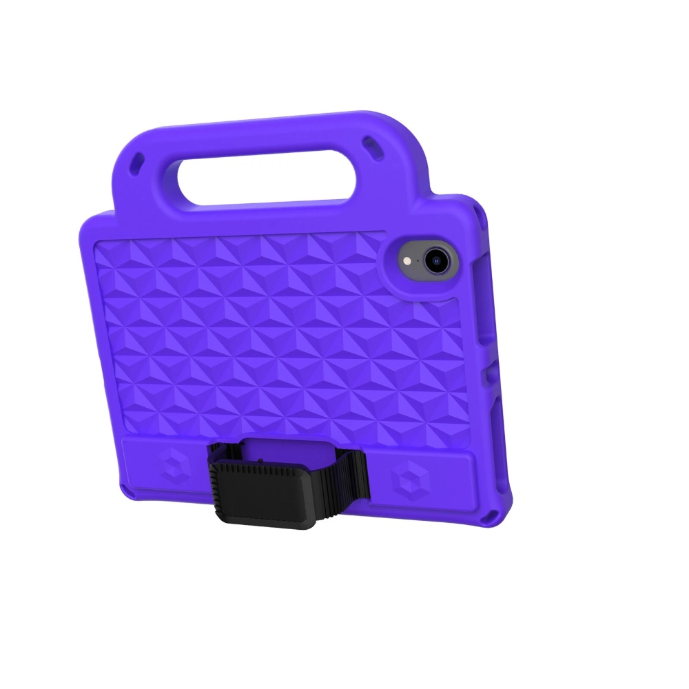 FUNDA PARA IPAD MINI A17 PRO 8.3' DE GOMA DIAMANTE MORADO RESISTENTE - 1