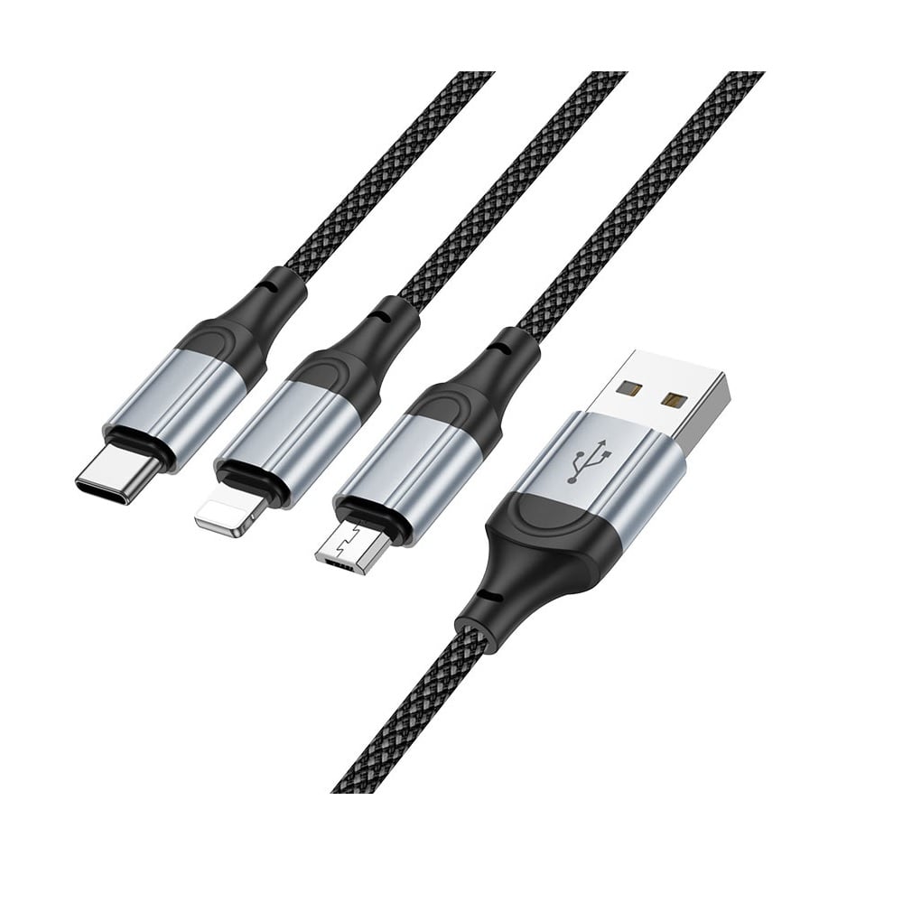 CABLE HOCO X102 FRESH 3 EN 1 USB A IP/MICRO/TIPO-C NEGRO - 2