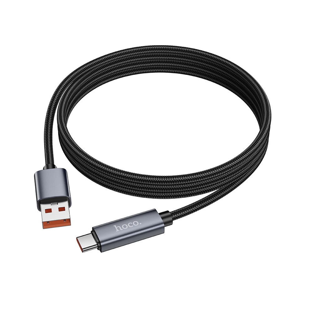 CABLE HOCO X112 FAVOR USB A TIPO-C 5A CON PANTALLA NEGRO - 1