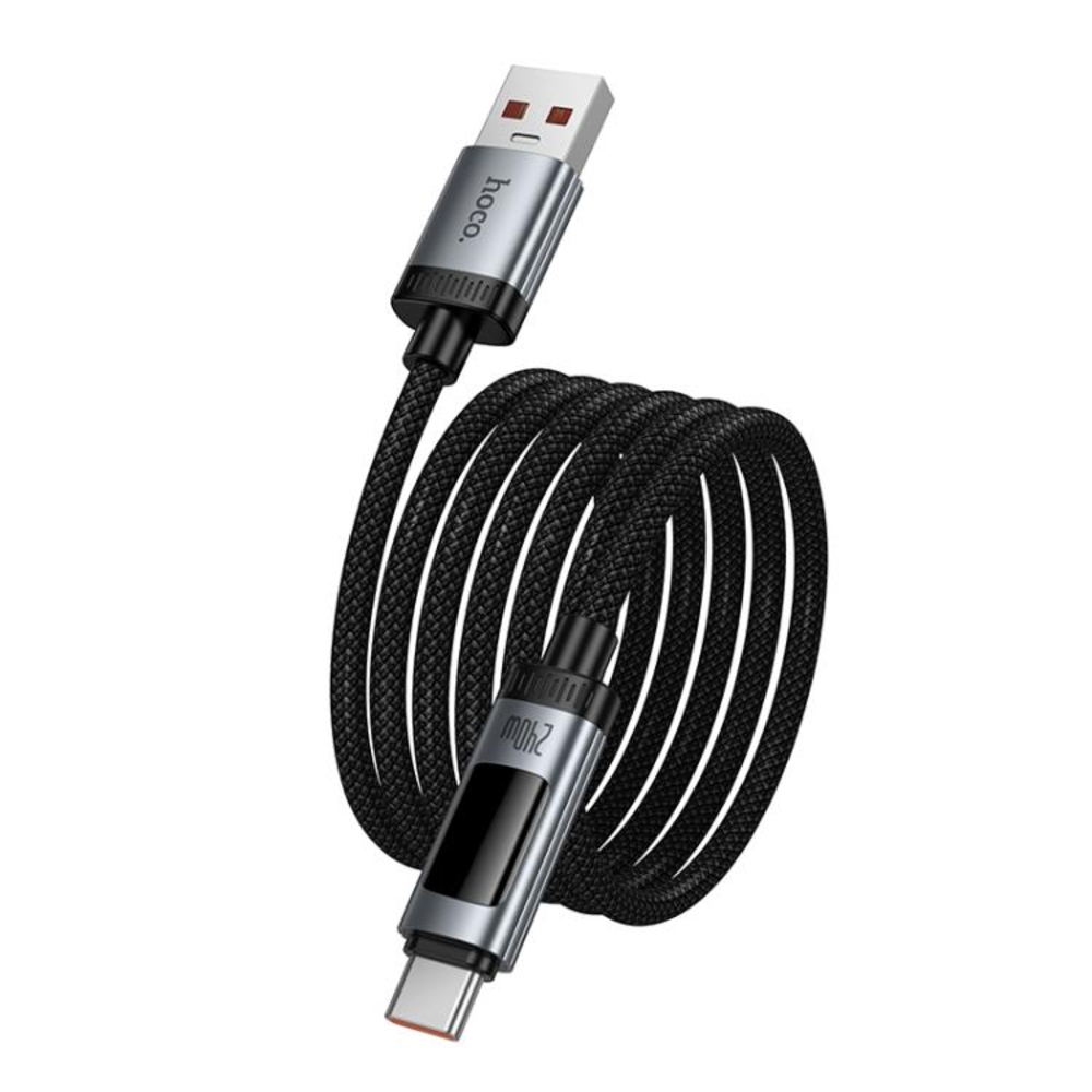 CABLE HOCO U148 LORD USB A TIPO-C 100W CON PANTALLA NEGRO - 1