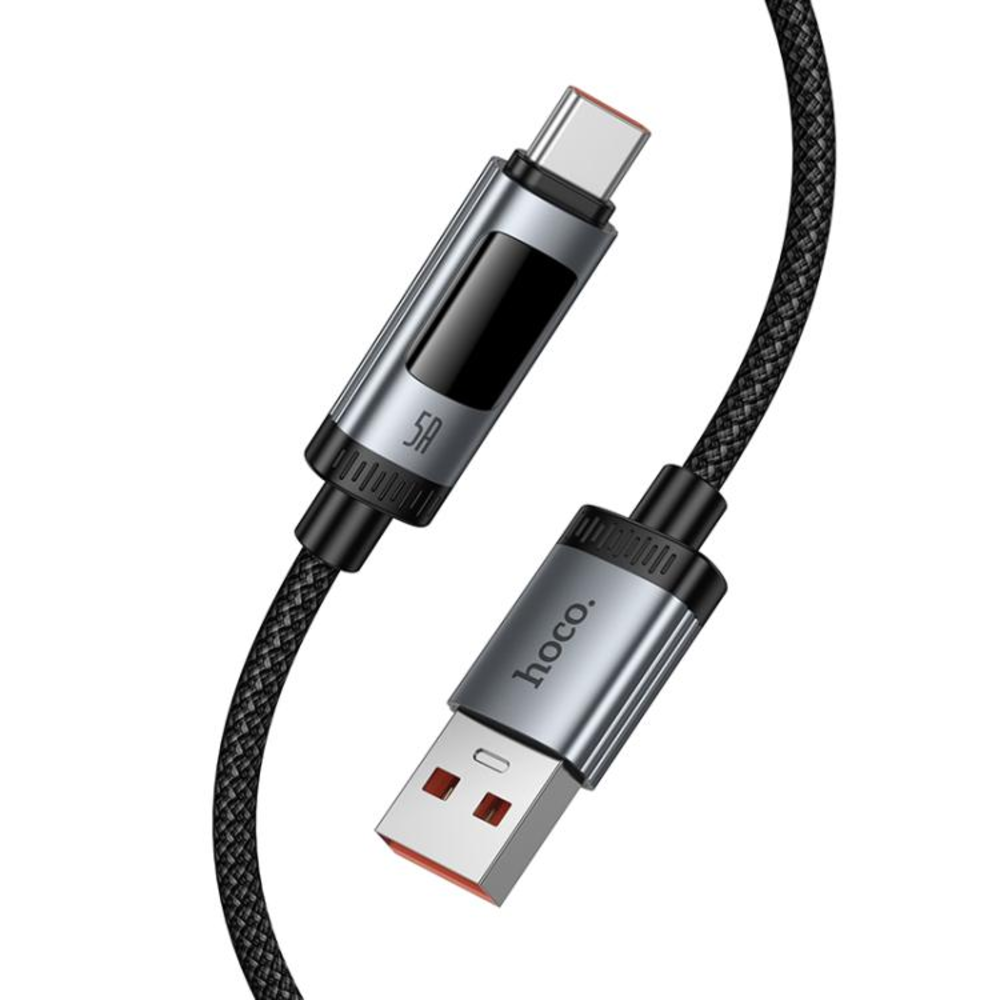 CABLE HOCO U148 LORD USB A TIPO-C 100W CON PANTALLA NEGRO - 2