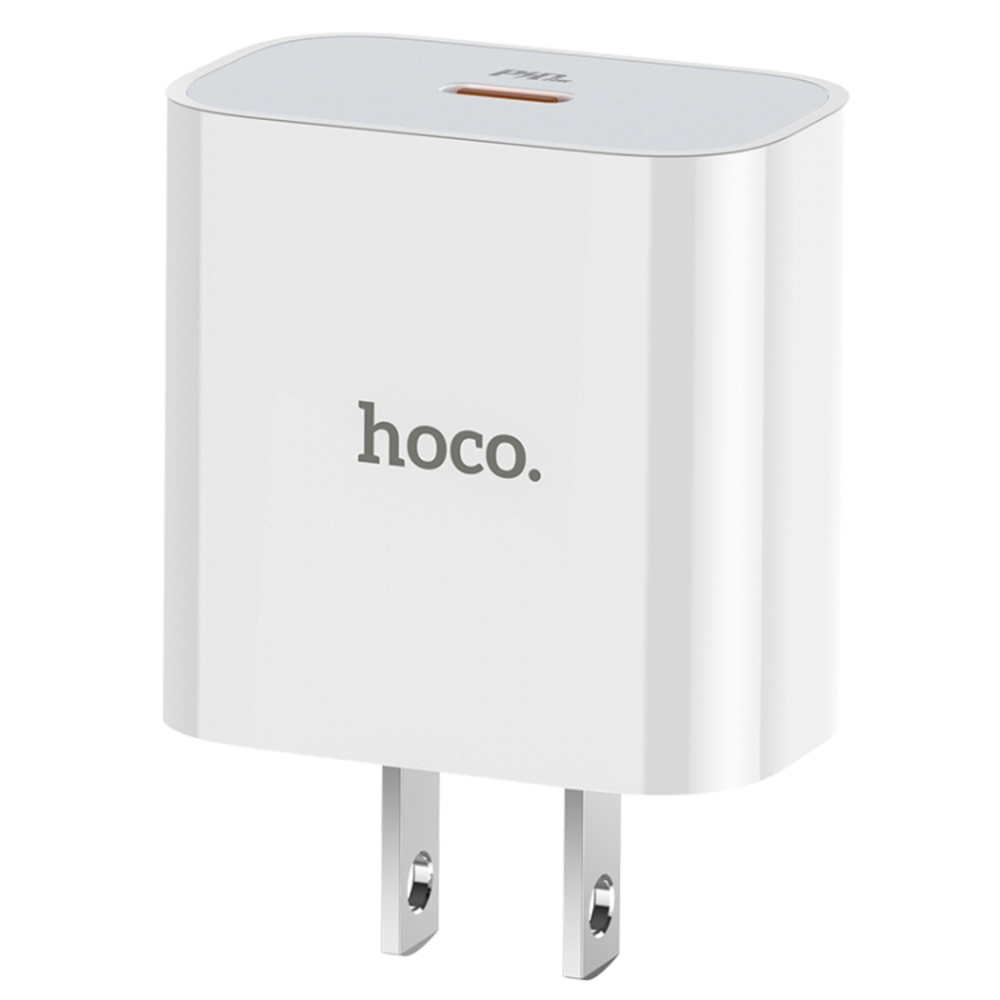 CARGADOR HOCO C76 PLUS DADO TIPO C CARGA RAPIDA 20W BLANCO - 1
