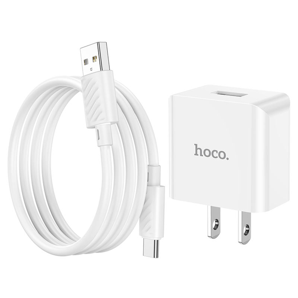 CARGADOR HOCO C106 LEISURE CABLE USB TIPO C 10.5W BLANCO - 2