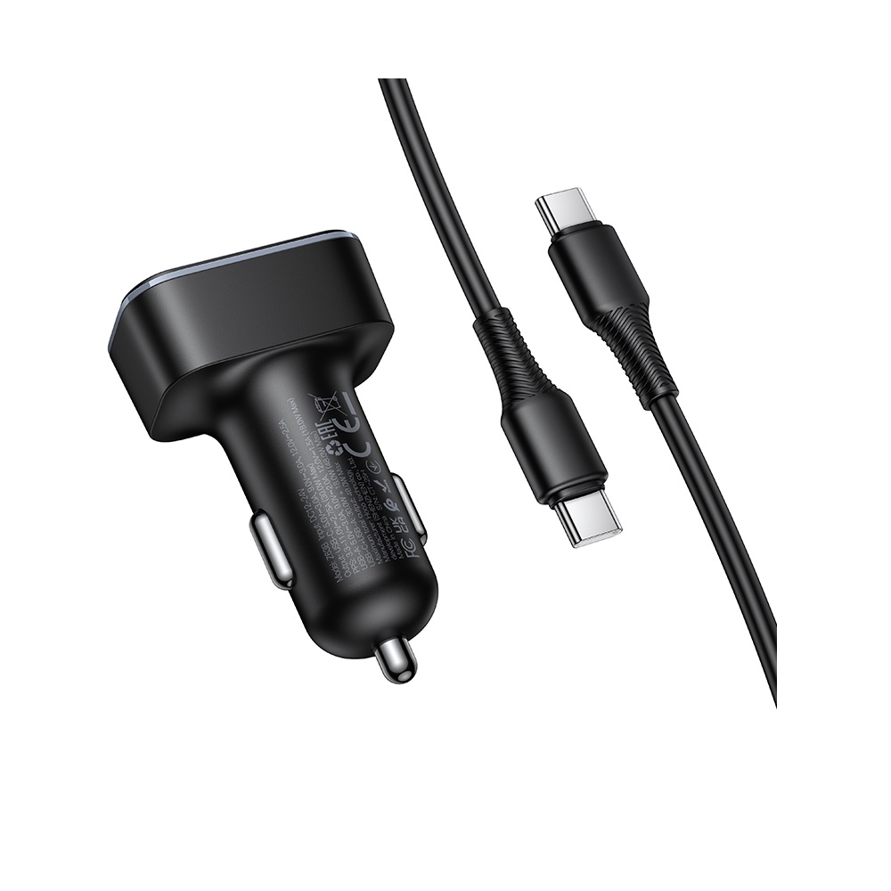 CARGADOR PARA AUTO HOCO Z63B 48W CABLE TIPO C A C NEGRO - 2