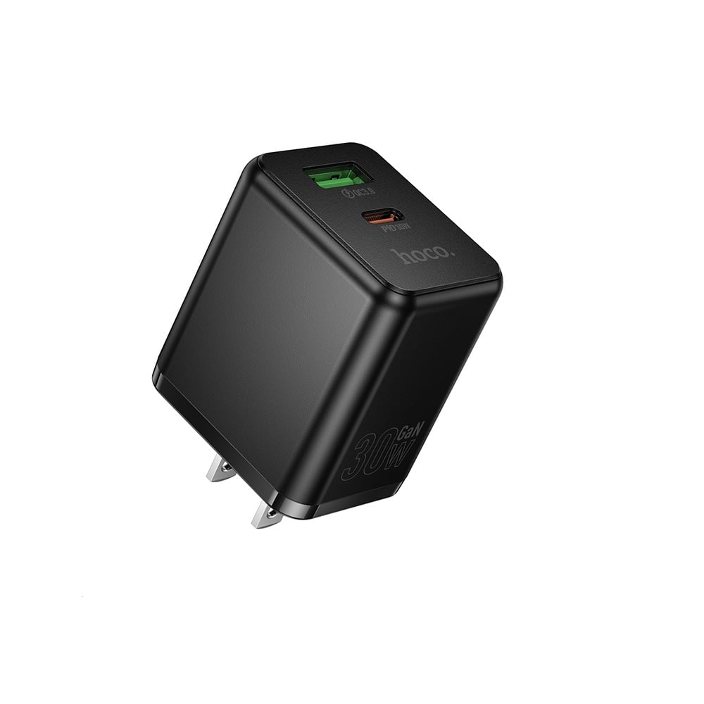 CARGADOR HOCO C157 SMART CARGA RAPIDA DUAL PD30W QC3.0 NEGRO - 1