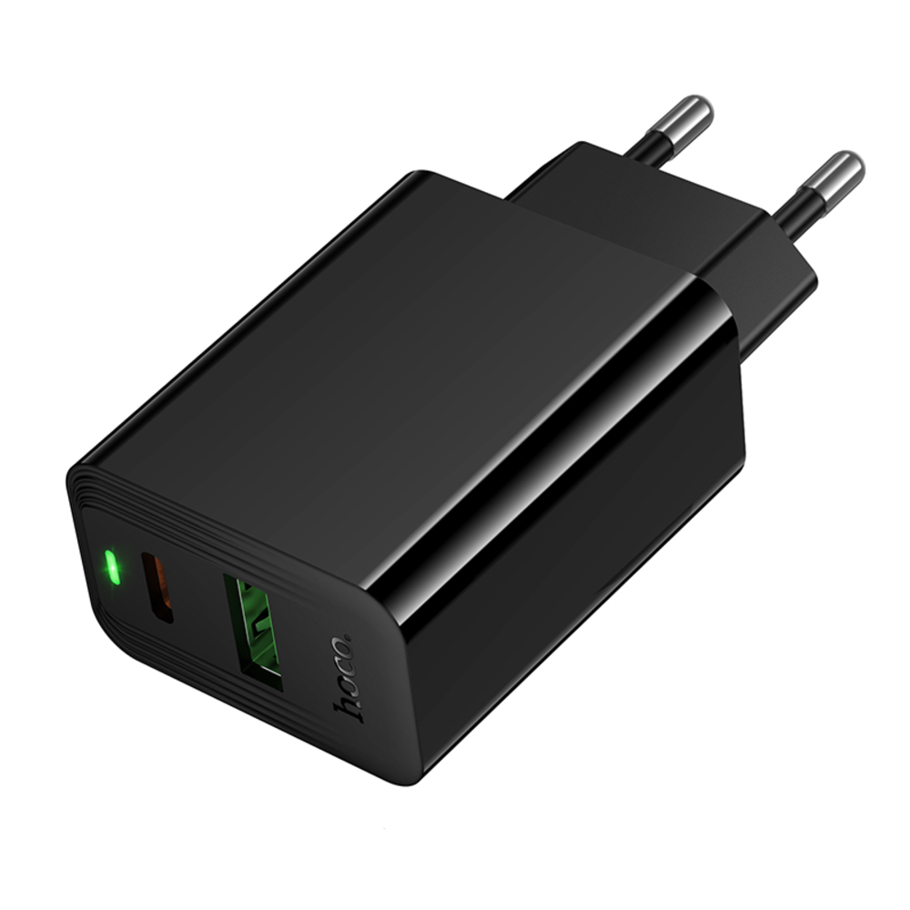 CARGADOR HOCO CS95 LEADER CARGA RAPIDA DUAL PD30W QC3.0 NEGRO - 2