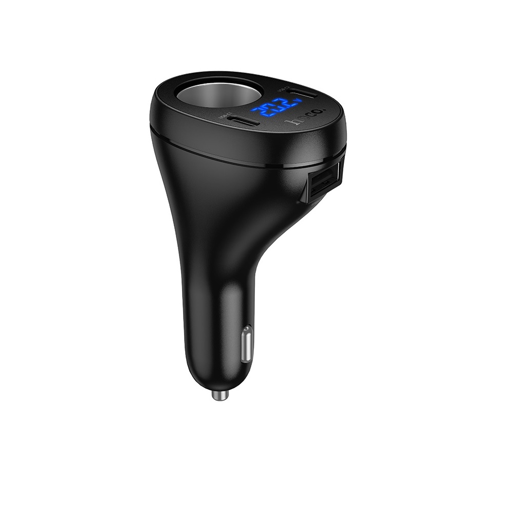 CARGADOR PARA AUTO HOCO Z61 TRES PUERTOS USB C NEGRO - 1