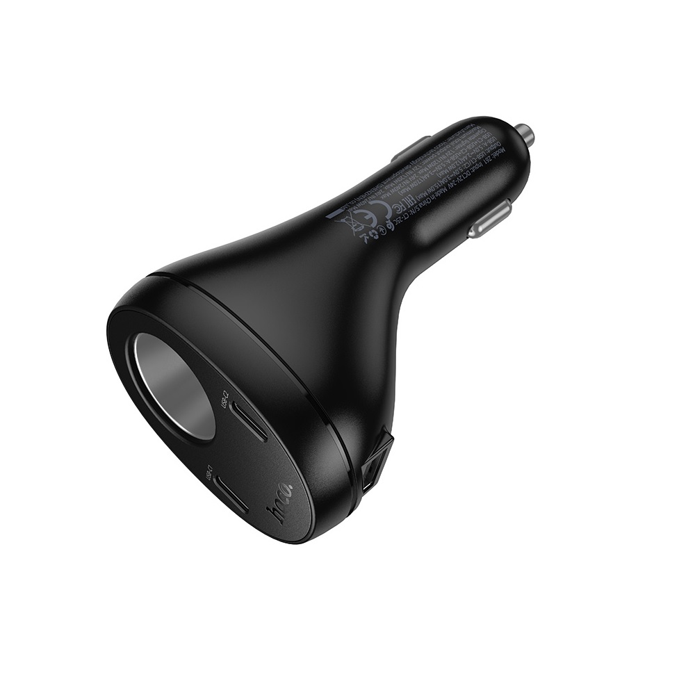 CARGADOR PARA AUTO HOCO Z61 TRES PUERTOS USB C NEGRO - 2