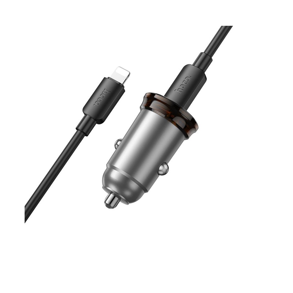 CARGADOR PARA AUTO HOCO NZ16B PD45W CABLE TIPO C A IP GRIS - 2