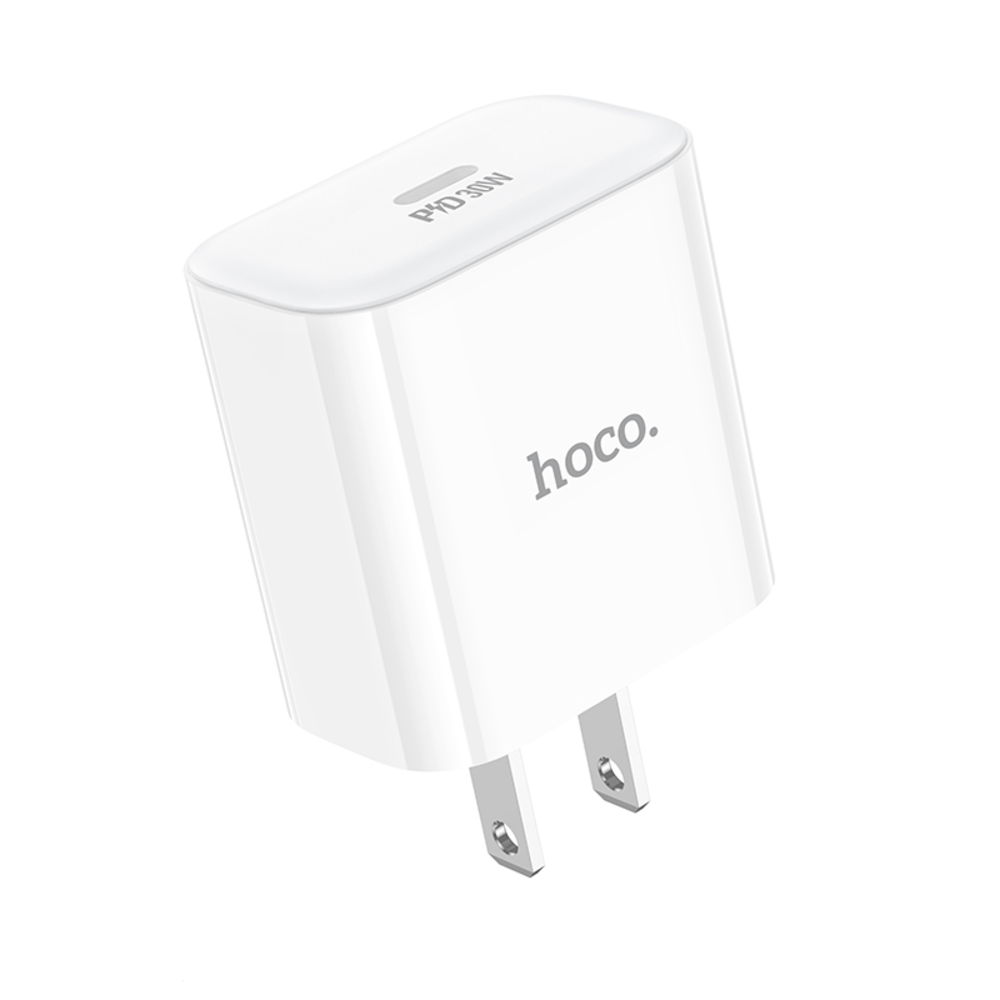 CARGADOR HOCO C76 PRO MAJESTIC TIPO C CARGA RAPIDA PD30W BLANCO - 1