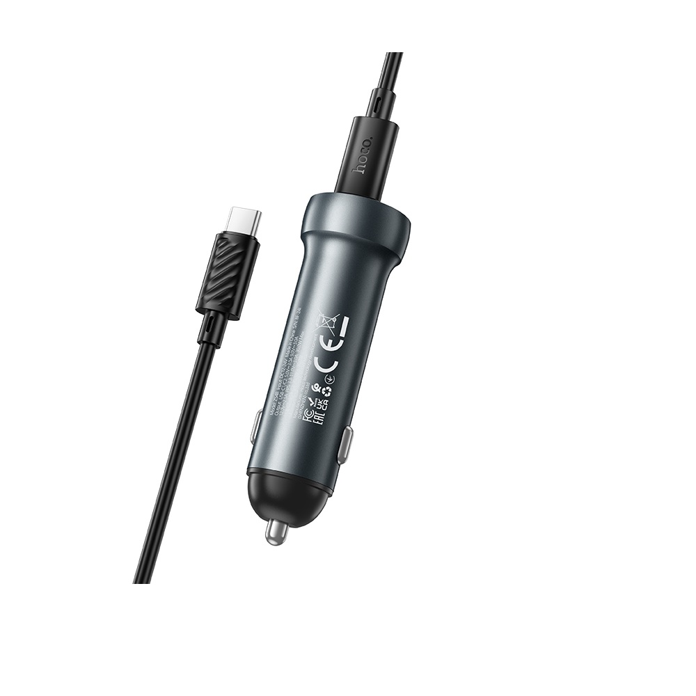 CARGADOR PARA AUTO HOCO Z54B PD60W CABLE TIPO C A C GRIS - 2