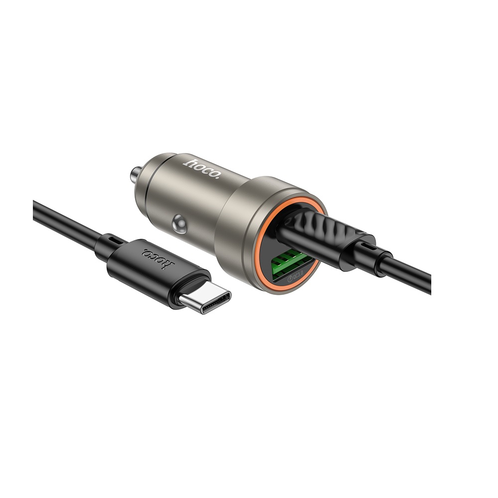 CARGADOR PARA AUTO HOCO Z57A PD30W QC3.0 CABLE TIPO C A C GRIS - 2