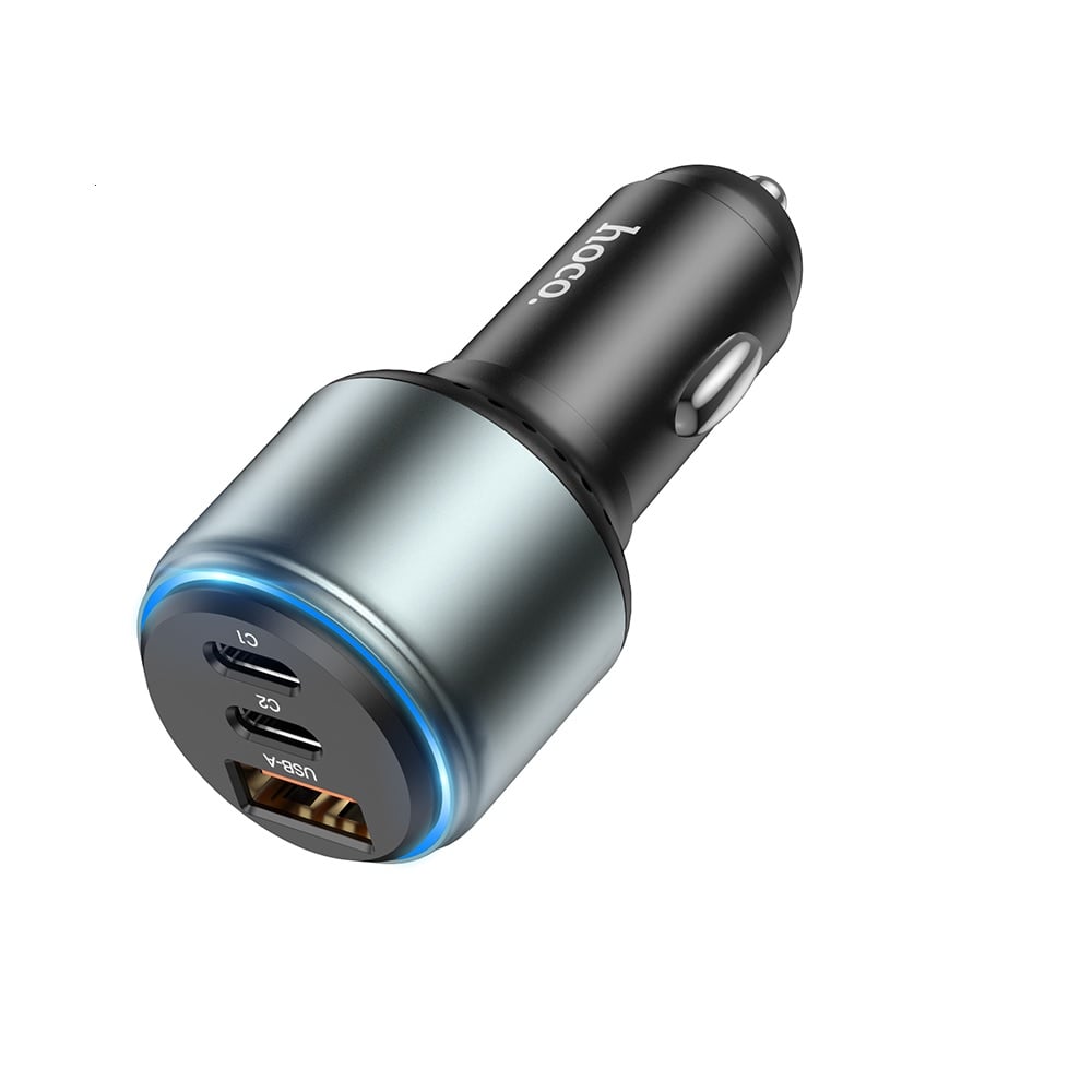 CARGADOR PARA AUTO HOCO NZ9 95W TRES PUERTOS CARGA RAPIDA NEGRO - 2