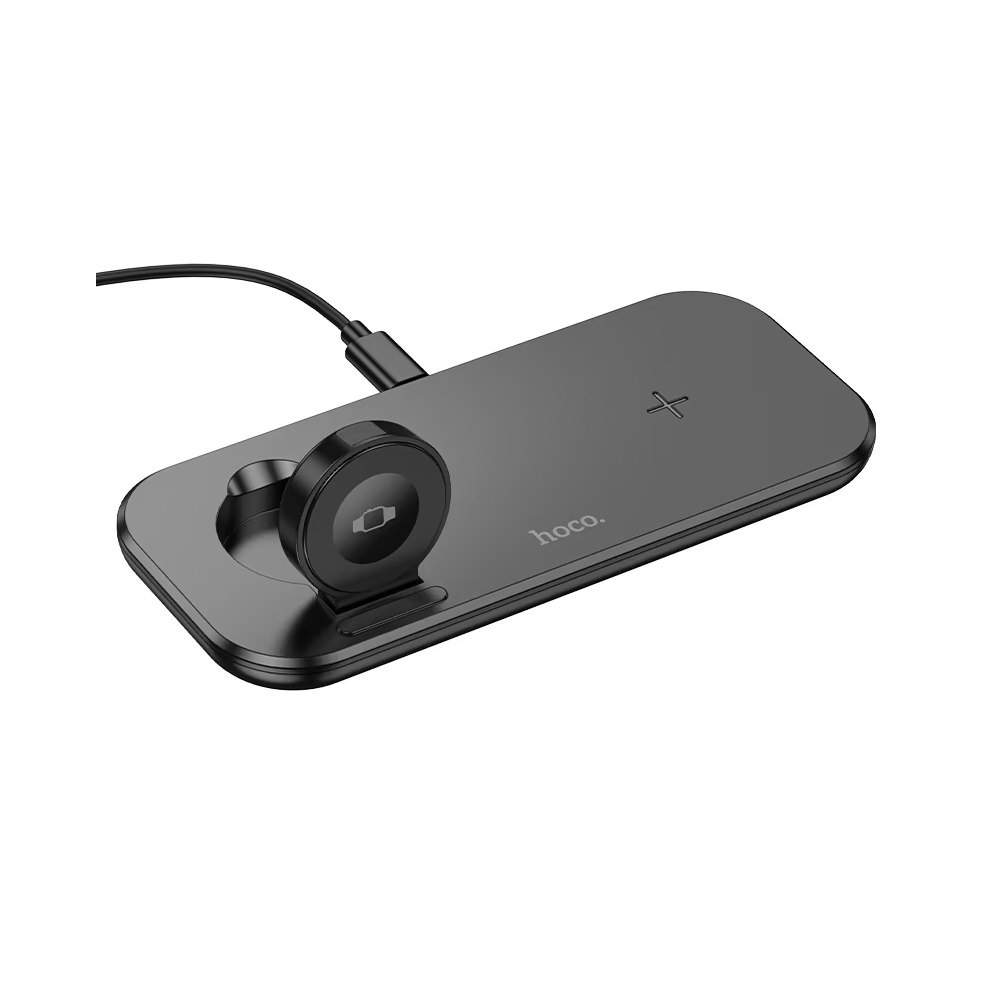 CARGADOR INALAMBRICO HOCO CW65 NORTH 3 EN 1 FAST CHARGER NEGRO - 1