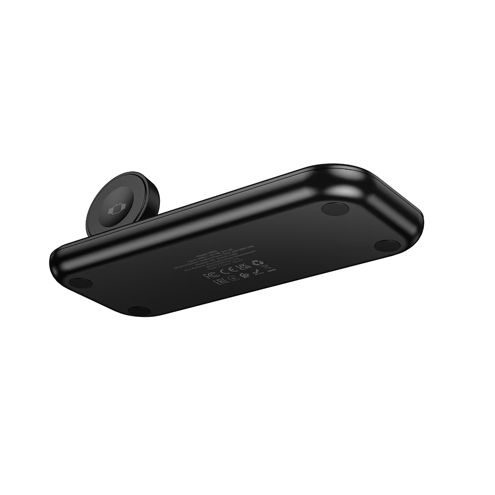 CARGADOR INALAMBRICO HOCO CW65 NORTH 3 EN 1 FAST CHARGER NEGRO - 2