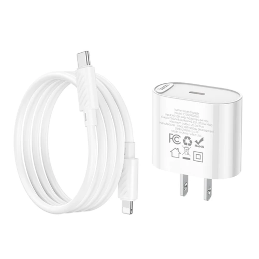 CARGADOR HOCO C109 PD20W CABLE TIPO C A IP BLANCO - 2