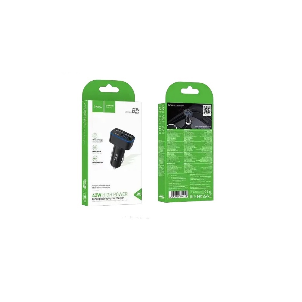 CARGADOR PARA AUTO HOCO Z63A 42W CABLE TIPO C A C NEGRO - 3