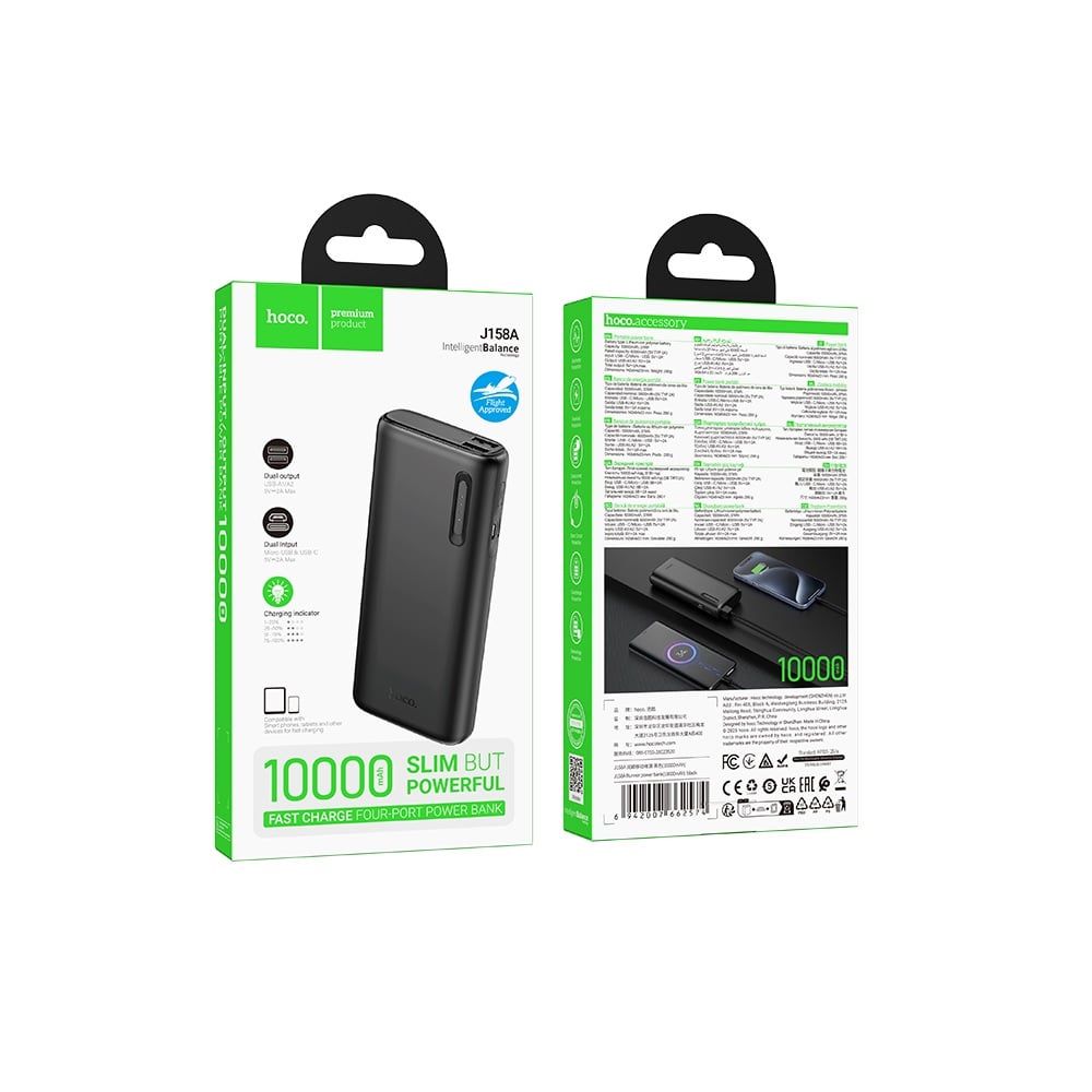 POWER BANK 10000MAH HOCO J158A RUNNER NEGRO - 3