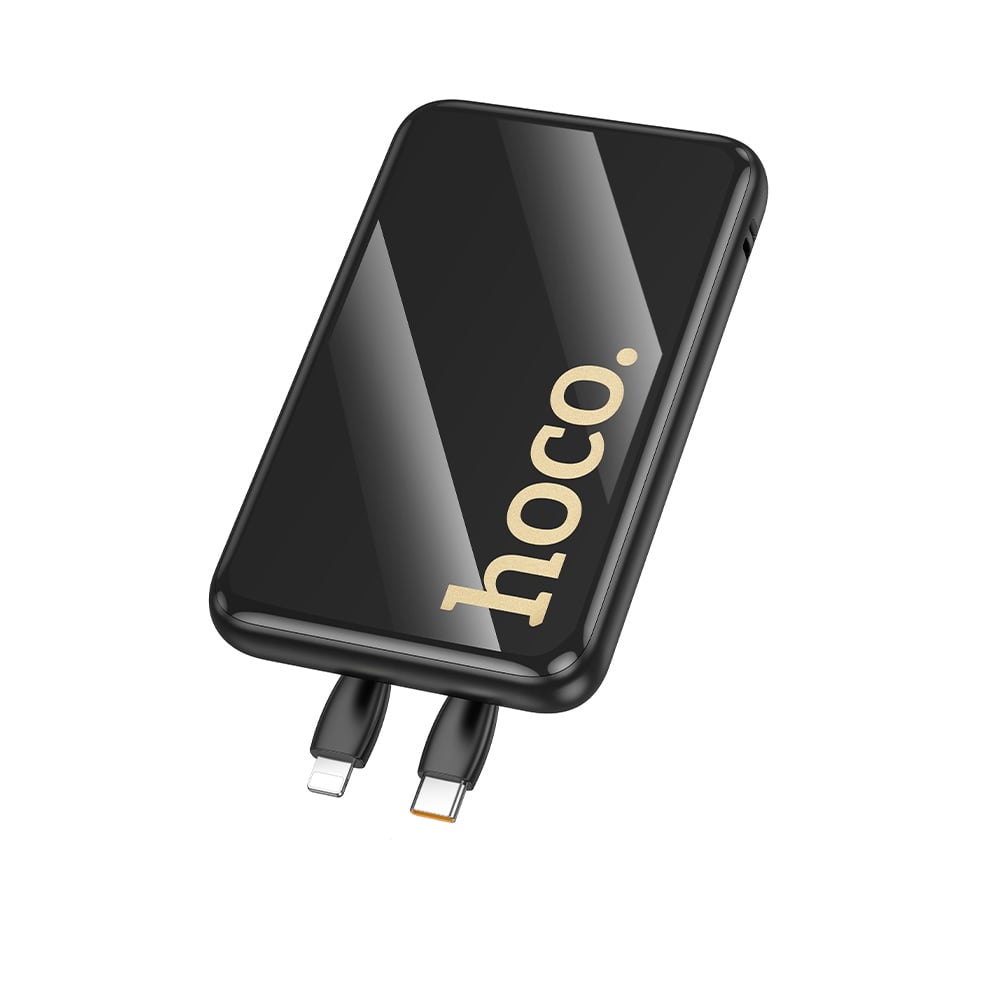 POWER BANK 10000MAH HOCO Q37 GRACEFUL 2 CABLES 22.5WNEGRO - 1