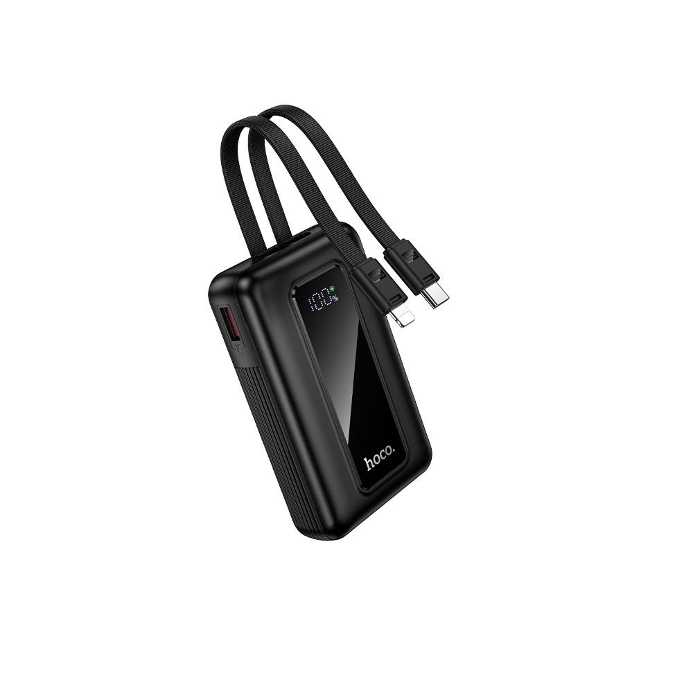 POWER BANK 10000MAH HOCO J162 FULL POWER 2 CABLES 22.5W NEGRO - 1